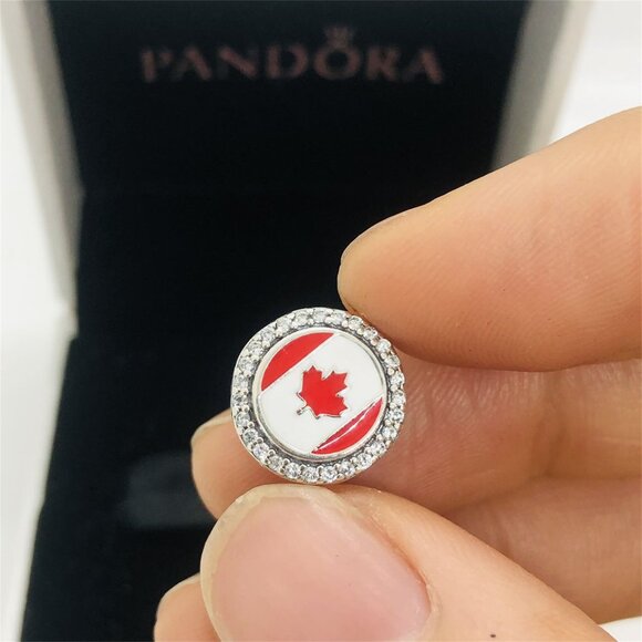 ✨🔥Pandora Canada Flag BEAD Charm |S925 Sterling Silver Jewelry with Gift Box - Picture 5 of 6